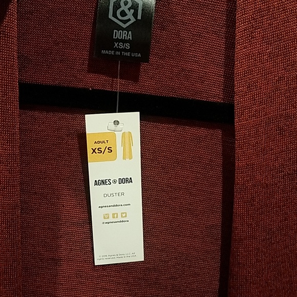 Duster Lightweight Knit Pockets XS/S Marsala - Picture 4 of 7